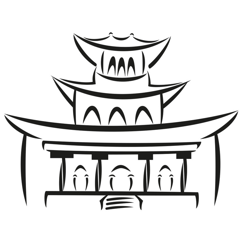 Sticker mural - Temple chinois