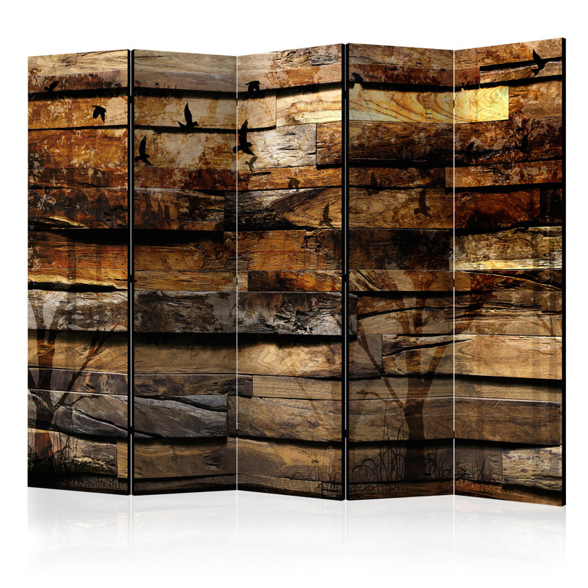 Screen room divider - Reflection of nature, 5-delt - 225x172 cm