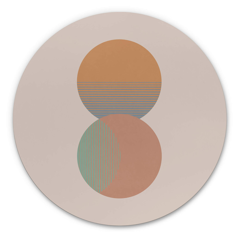 Tableau sur alu-Dibond rond Orara Studio - Soleil et lune