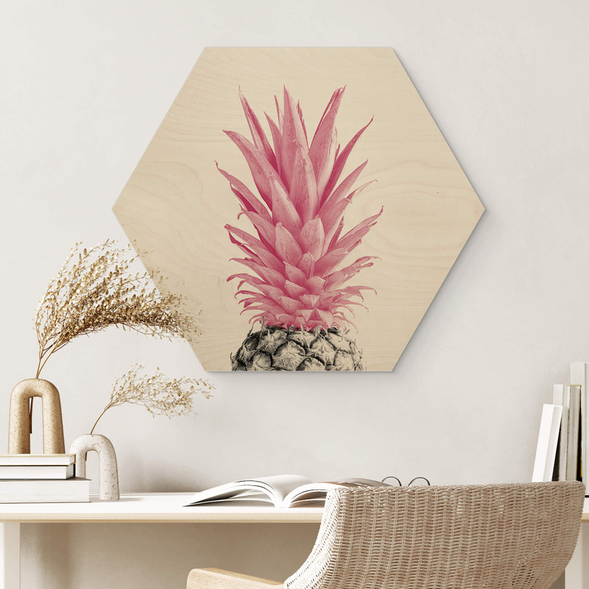Sekskantet træ 1X Studio - Pink Pineapple