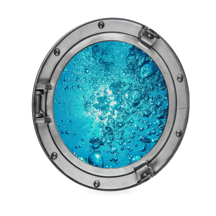 Tableau en Alu-Dibond effet trompe l'œil - Hublot - Son de l'océan - Rond