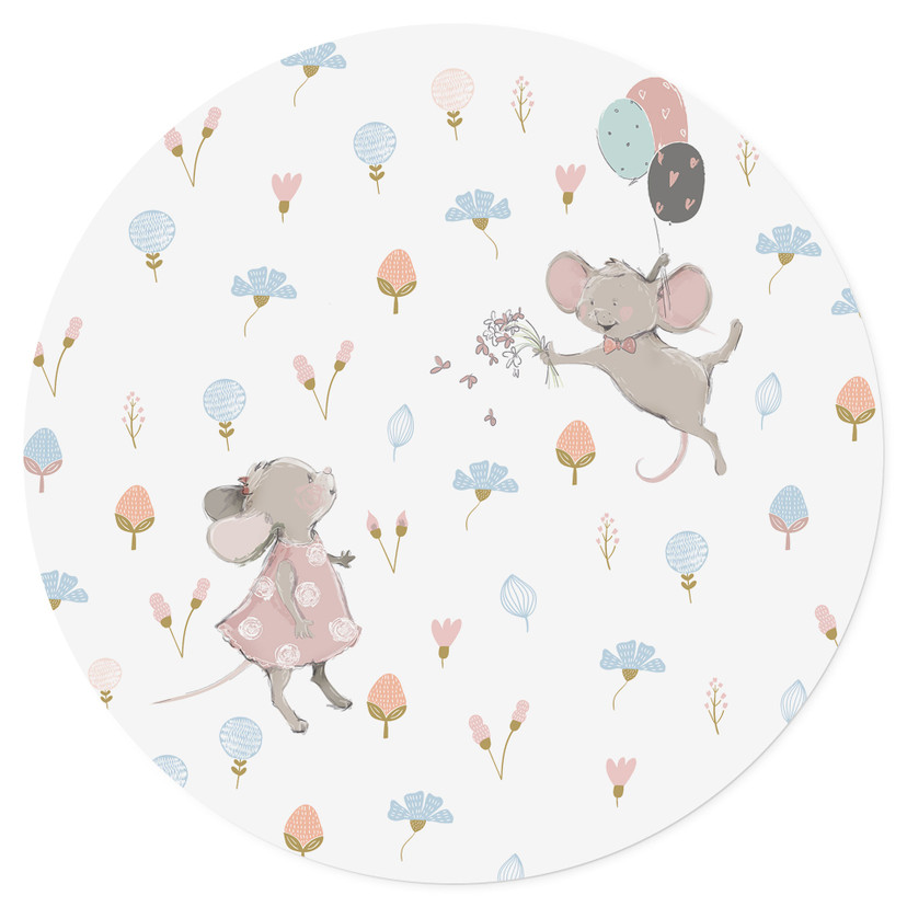 Vinilo decorativo Ratoncitos con globos - UN Designs - Redondo