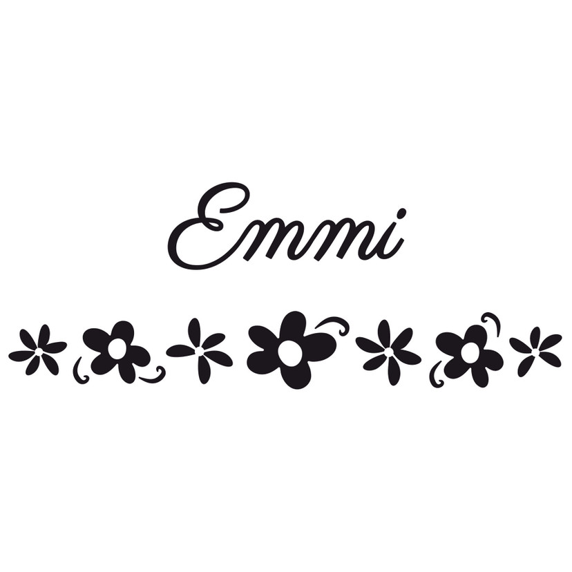 Wandtattoo Namen + Blume