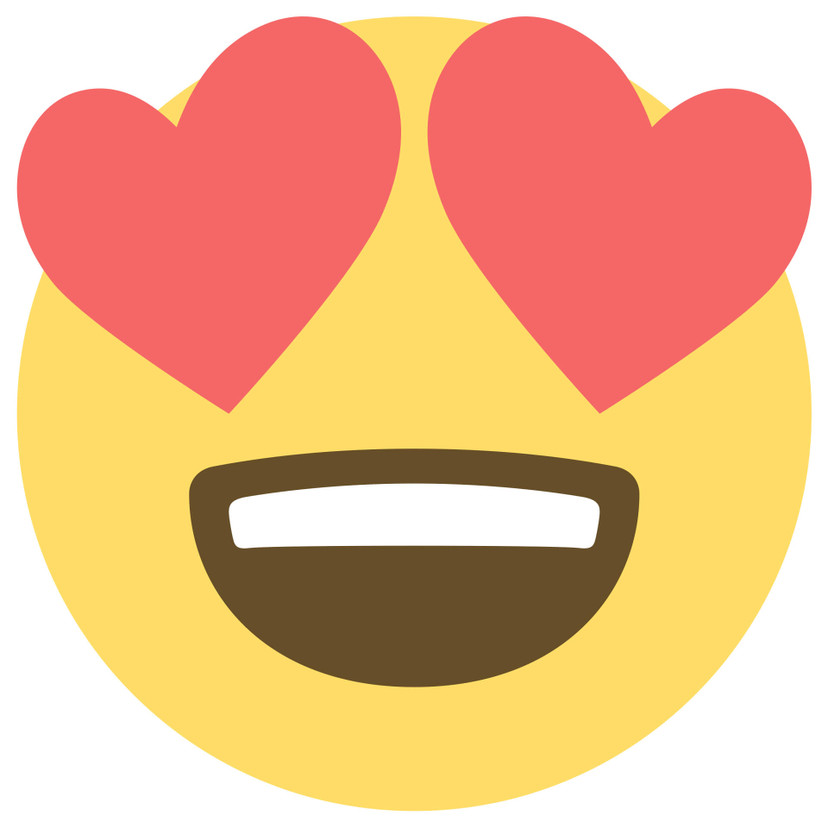 Muursticker Emoji Heart-Shaped Eyes