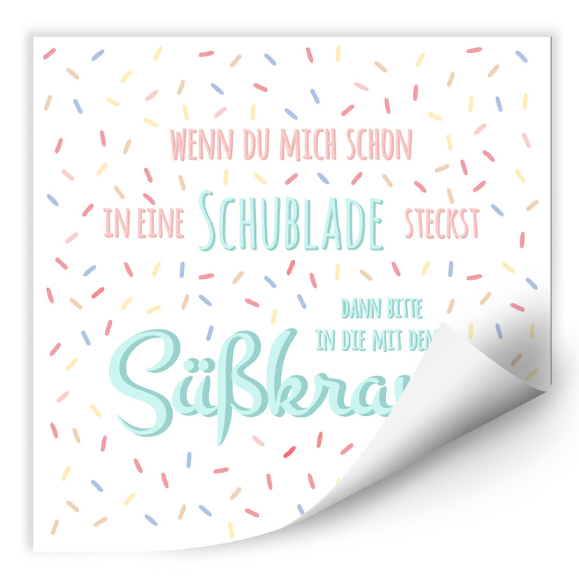 Wallprint W - Schublade mit Süßkram - quadratisch