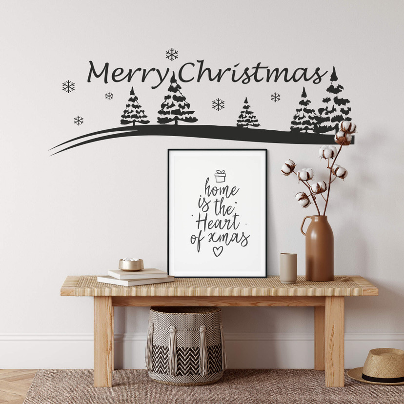 Wallsticker Merry Christmas & Vinter Landskab
