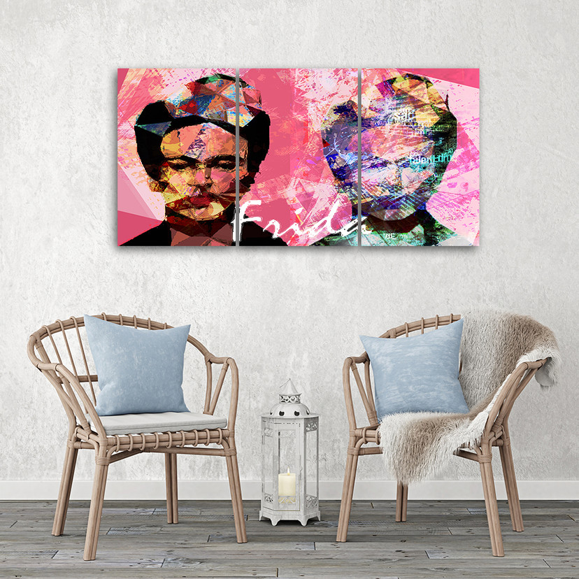 3-delt lærredstryk, Frida Kahlo