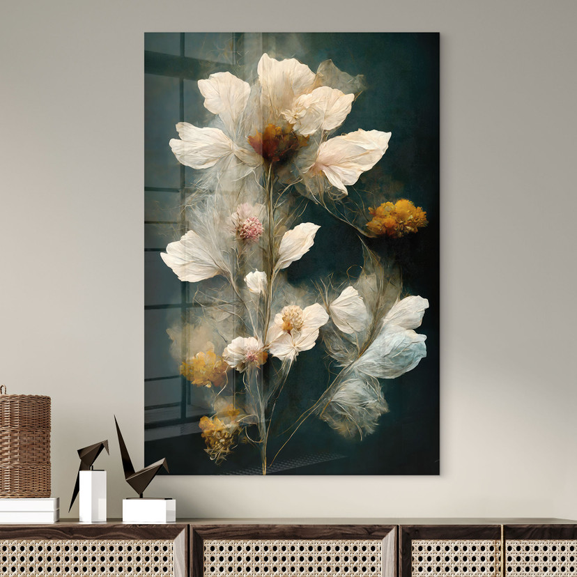 Tableau en verre acrylique Fleur éphémère - Treechild