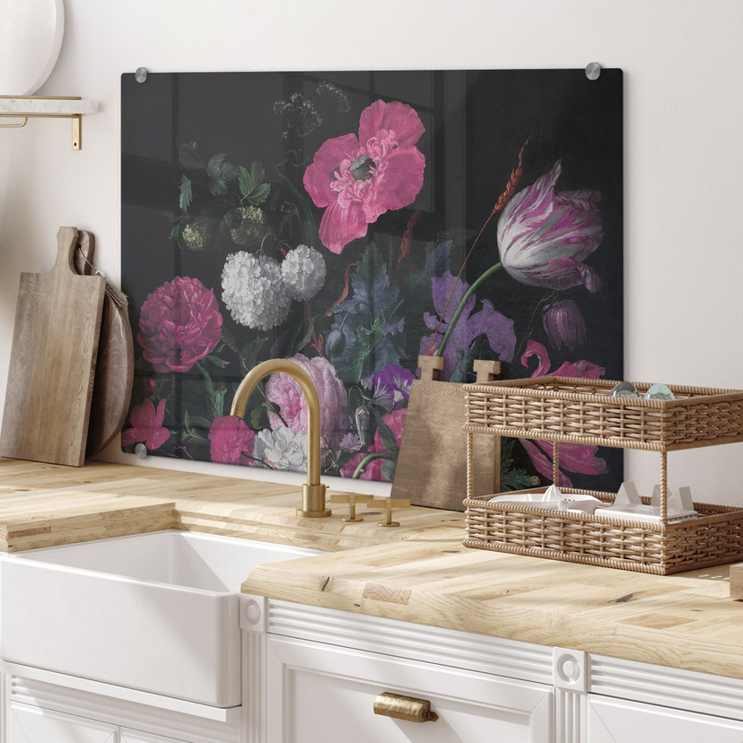 Crédence Bouquet floral style mignonnette - Bloomery Decor