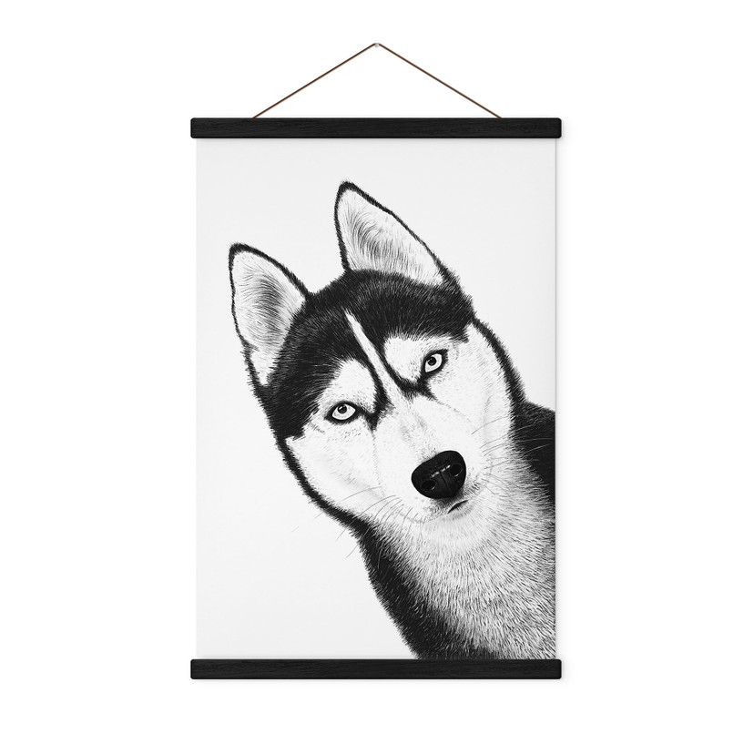 Obraz tkaniny Siberian husky - portret psa - Korenkova