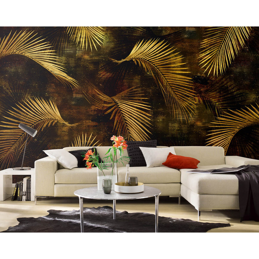 Guido Maria Kretschmer Fotobehang Art Edition Glossy Palms Gold