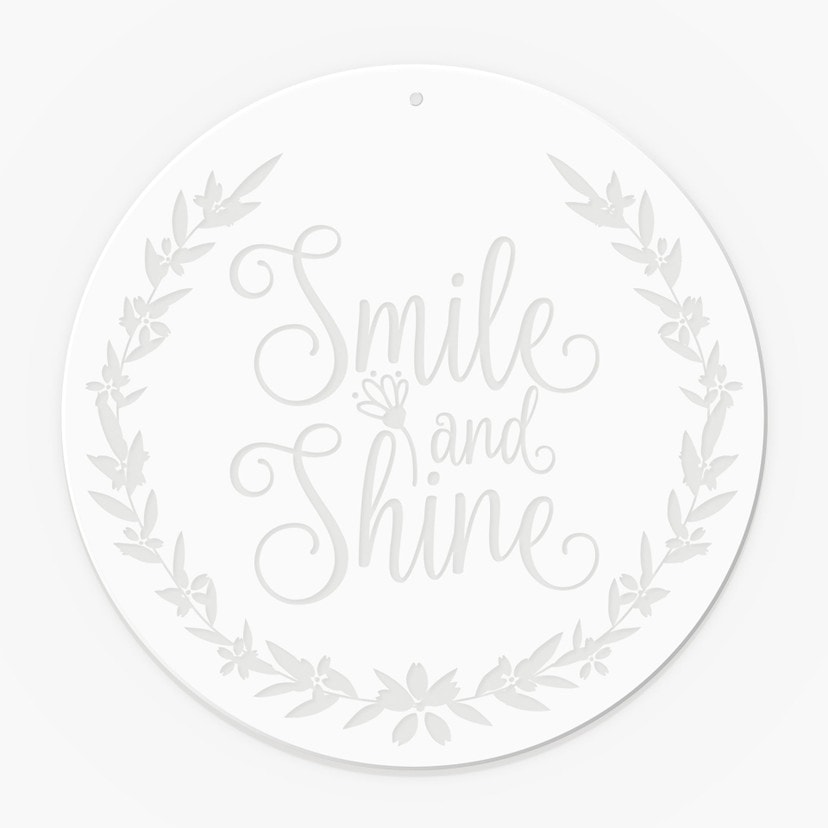 Akrylglasbillede, vinduesbillede til ophængning Smile and shine - Rund