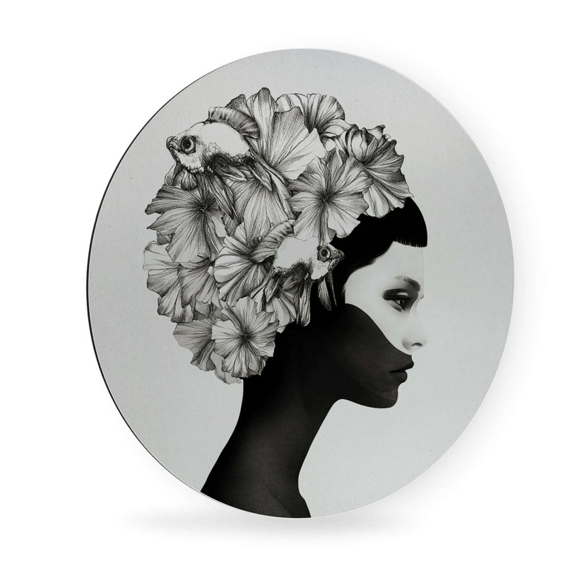 Tableau en Alu-Dibond Ireland Marianna - Fleurs d'Hibiscus - Rond