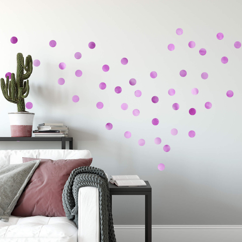 Muursticker set stippen - Paars (50 stickers)