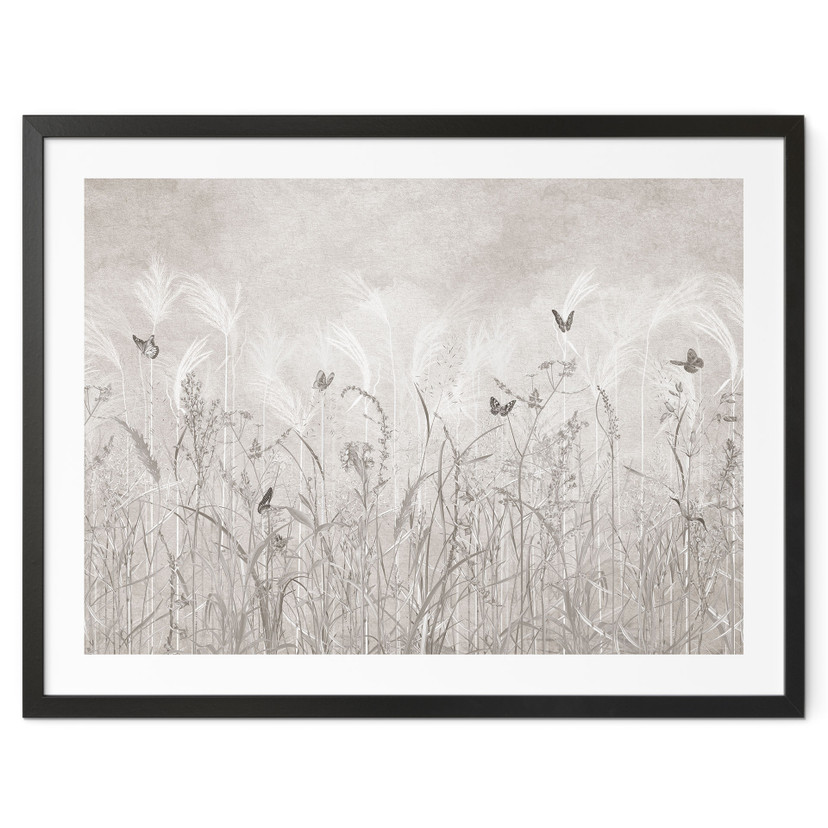 Poster wilde bloemenweide met vlinders in Scandinavisch ontwerp - Ms Tiff