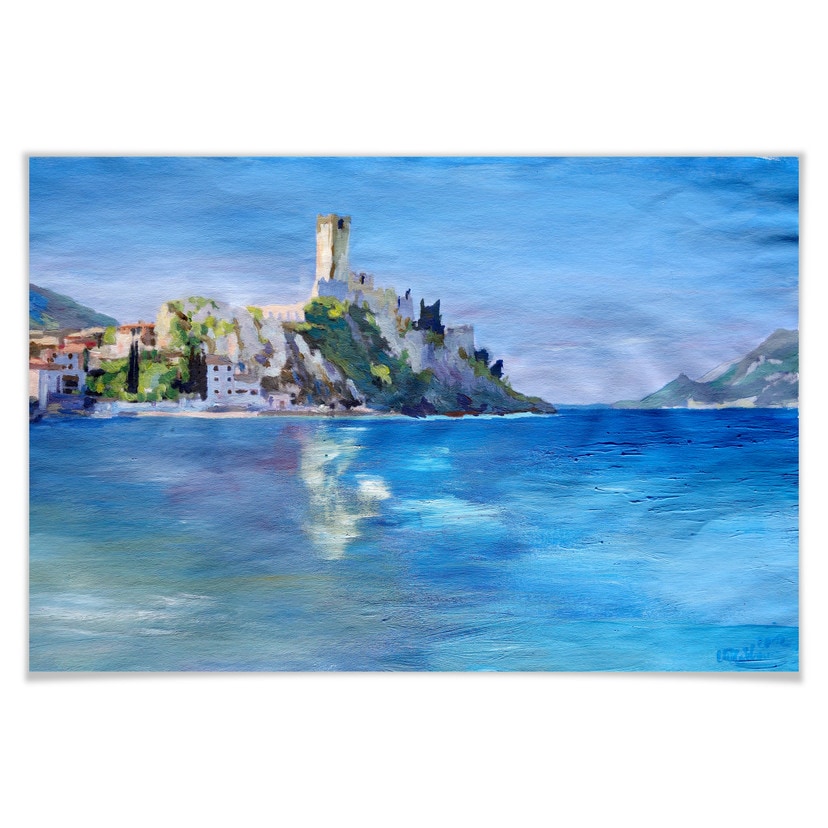 Poster - Bleichner - Malcesine avec le château Scaligero