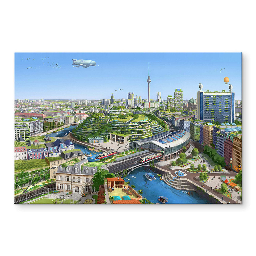 Akrylbillede aerroscape - Berlin Solarpunk