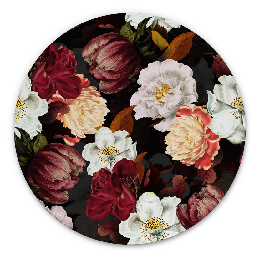 Alu-Dibond UN Designs - Blomsterarrangement - Rund – print på aluminium (Alu-Dibond)