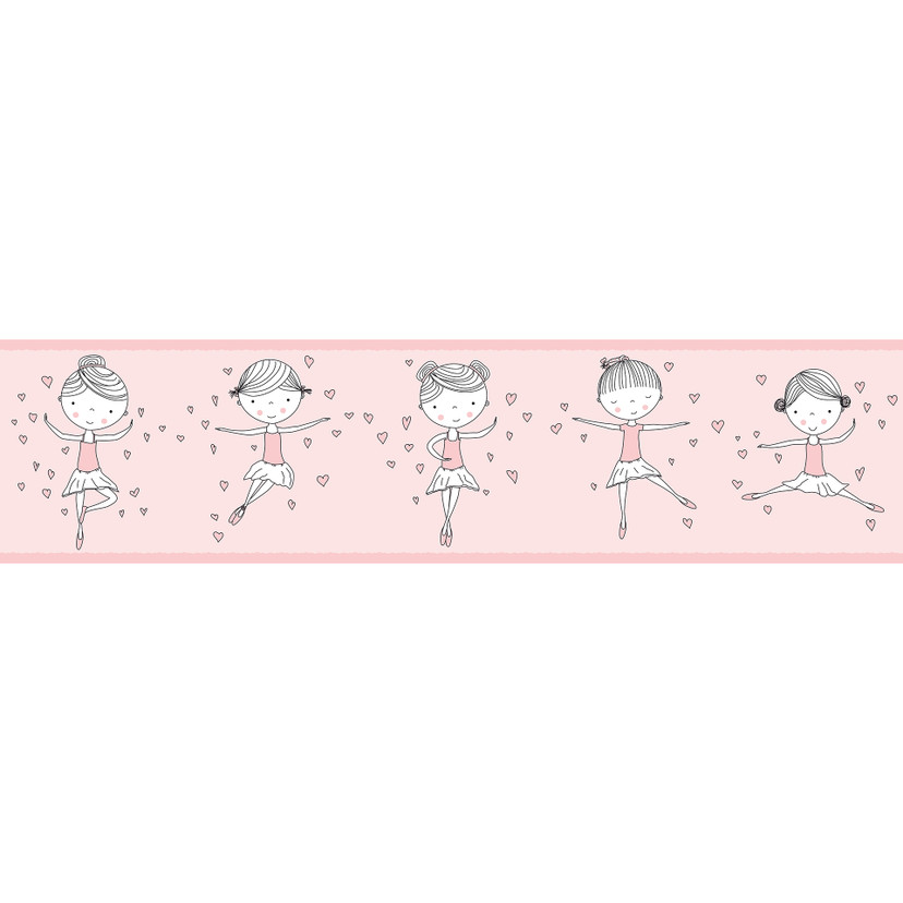 A.S. Création Lovely Kids Frise autocollante enfant - Rosé