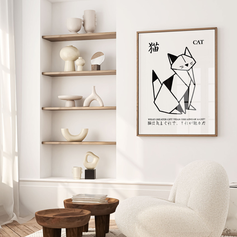 Poster Geometrische Kat Origami - Krygowski
