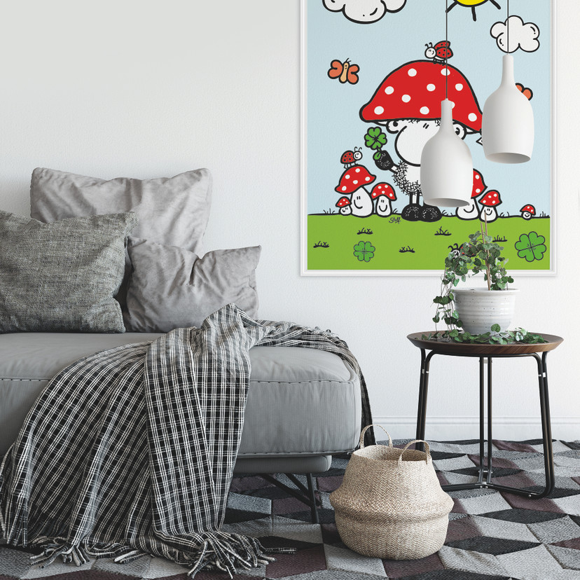 Muurprints Gelukszoeker - Sheepworld