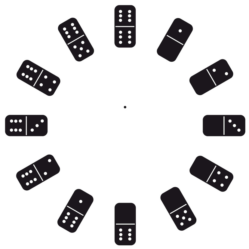 Sticker mural - Horloge Dominos