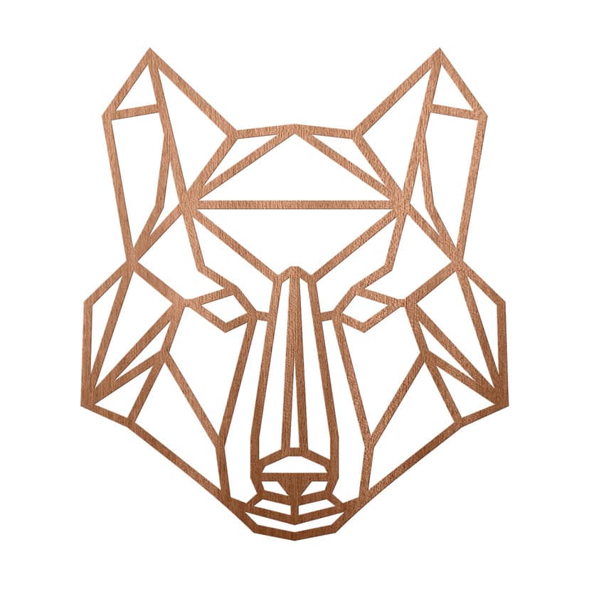 Drewno artystyczne mahoń - Wilk origami