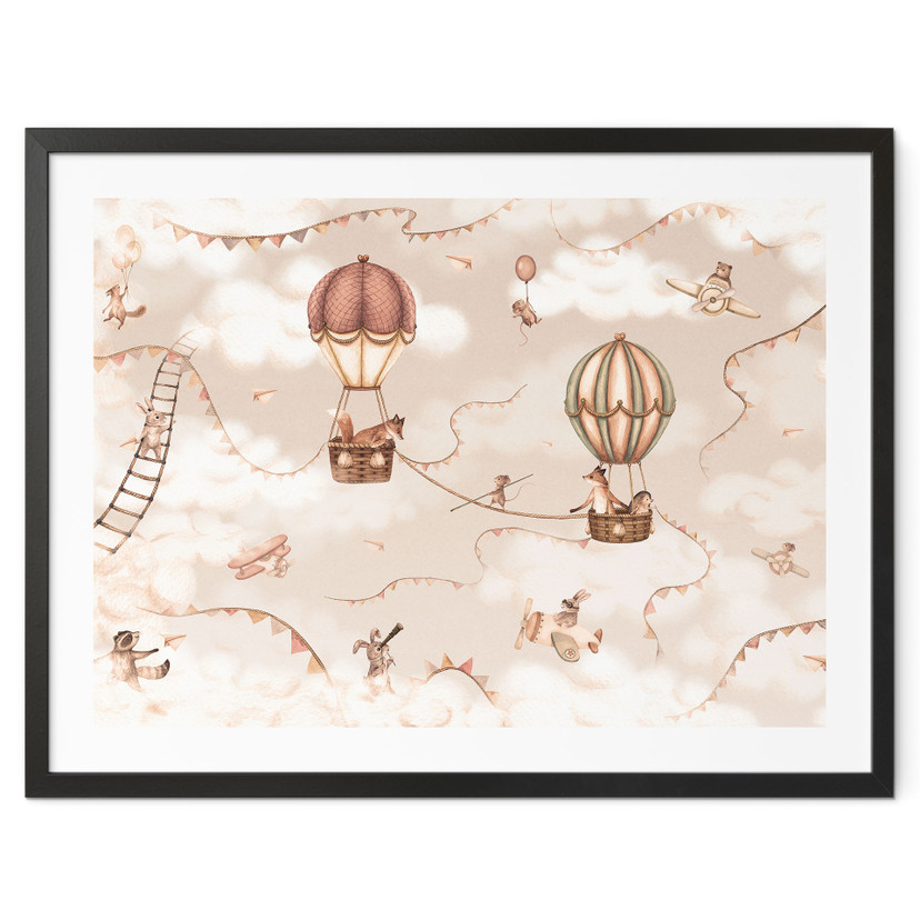 Poster Aventure Animalière en Montgolfière - Oliver Robins