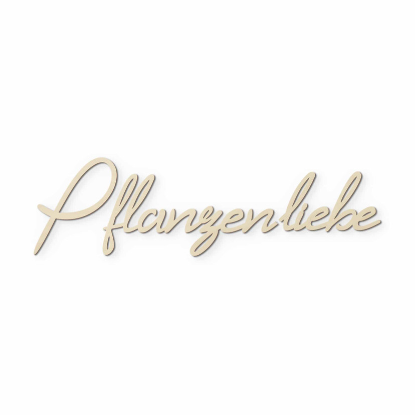 3D Holz Schriftzug Pflanzenliebe - Pappel
