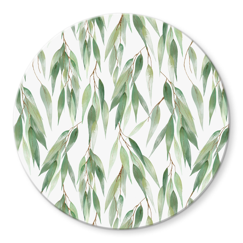 Glasbillede - Grene med grønne blade - UN Designs