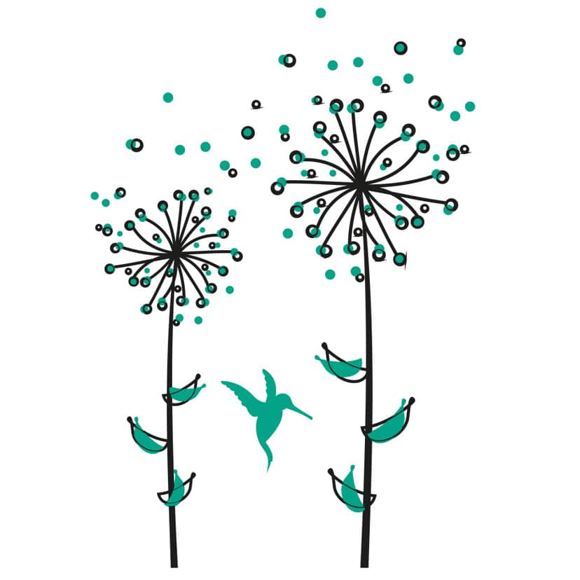 Wallsticker Mint-grøn Mælkebøtte