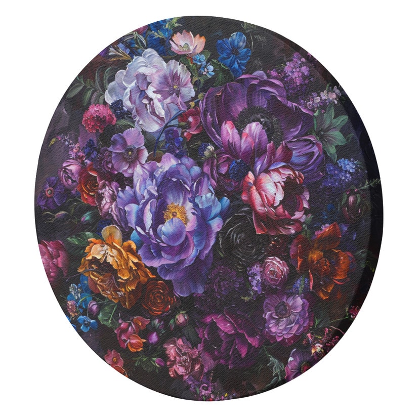 Rundes Leinwandbild Blumenstrauß