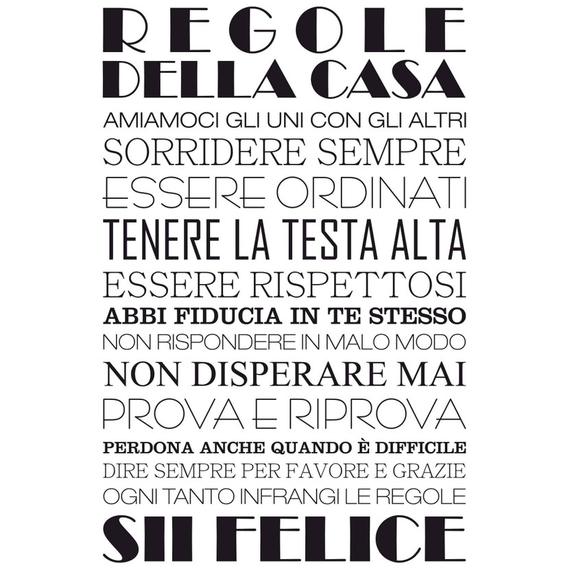 Sticker mural - Regole della casa 1