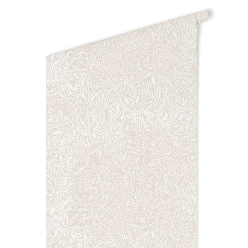 Tapet med mønster - abstrakte trekanter - beige