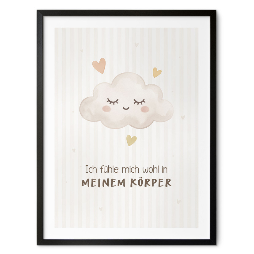 Kinder-Poster 'Ich fühle mich wohl in meinem Körper' mit Wolke