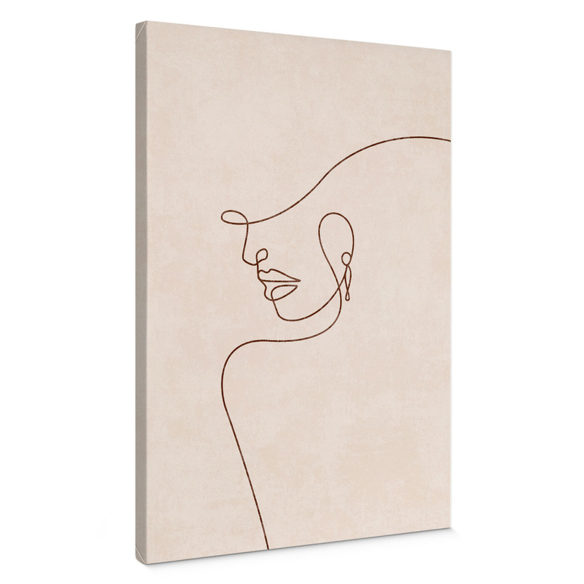 Canvasbillede Delikate konturer af en kvinde - Line Art - Tunaboylu