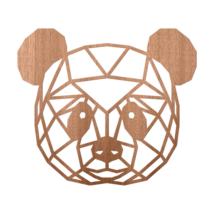 Sztuka z drewna mahoniowego - Origami Panda