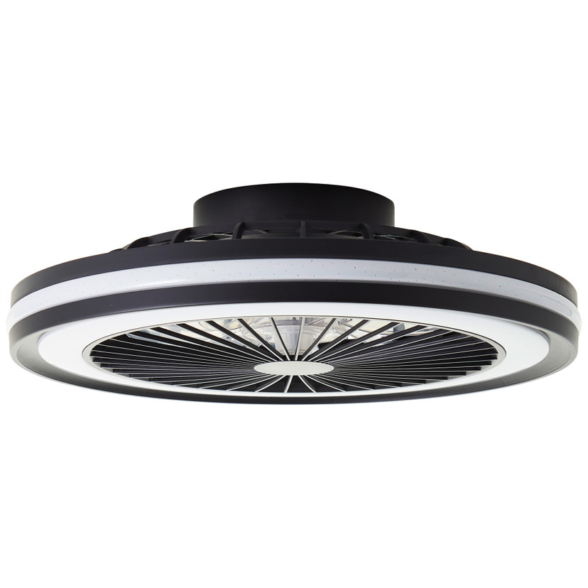 Deckenventilator mit LED-Licht Malea, schwarz, Deckenleuchte