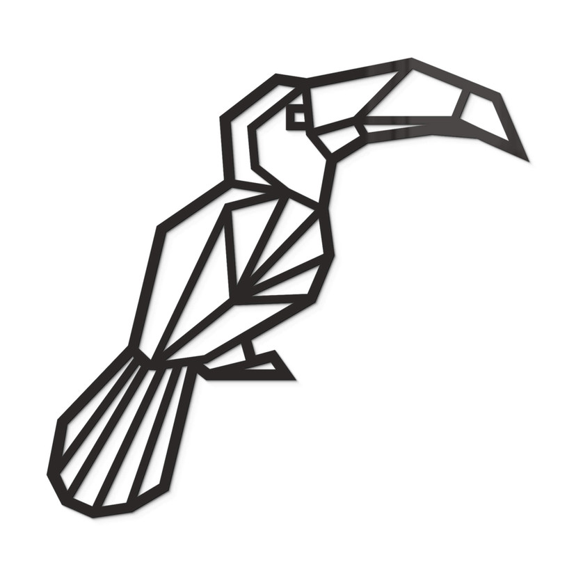 Akrylowa dekoracja origami z tukanem