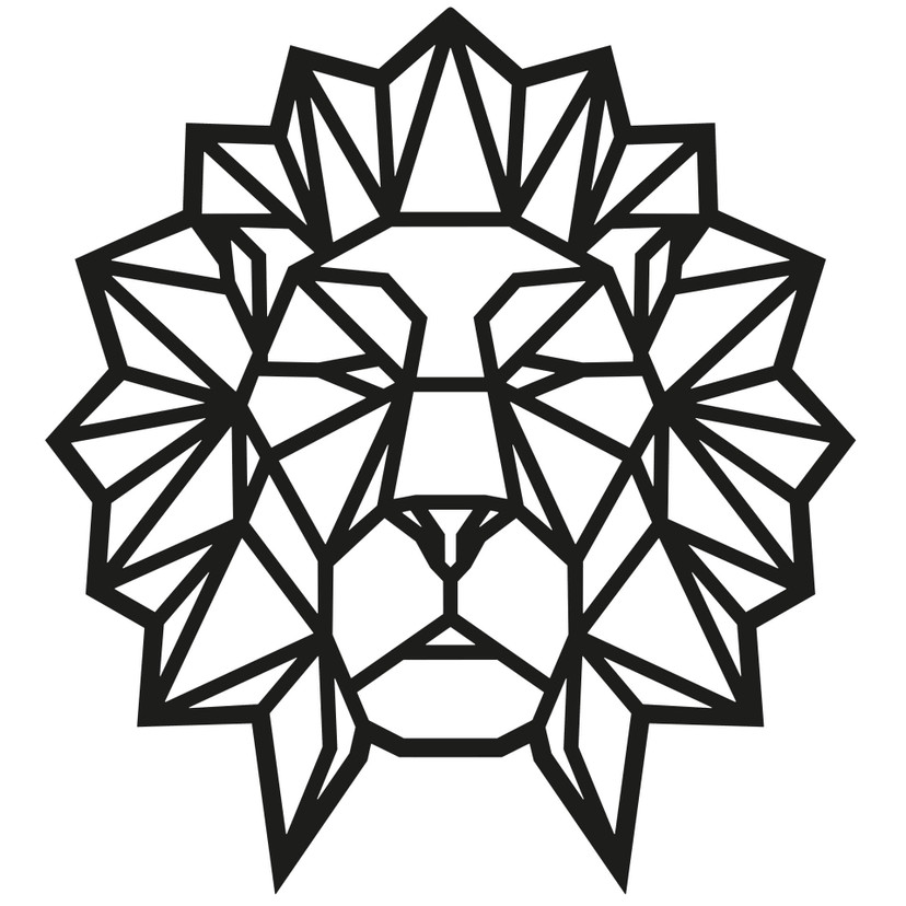 Muursticker Origami Leeuwenkop