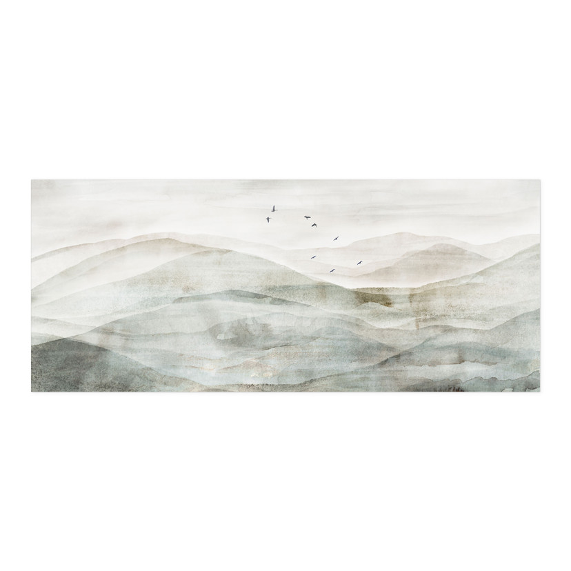 Zelfklevende Keukenachterwand Mistig berglandschap aquarel - Ms Tiff