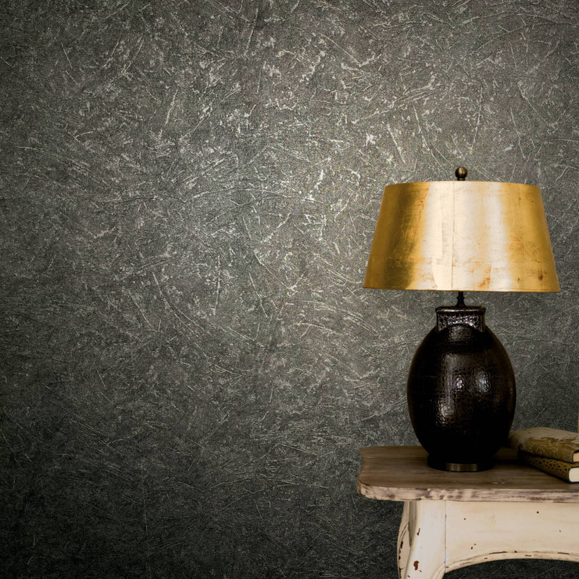 Vinyltapet, non-woven vintage deluxe antracit, sølv