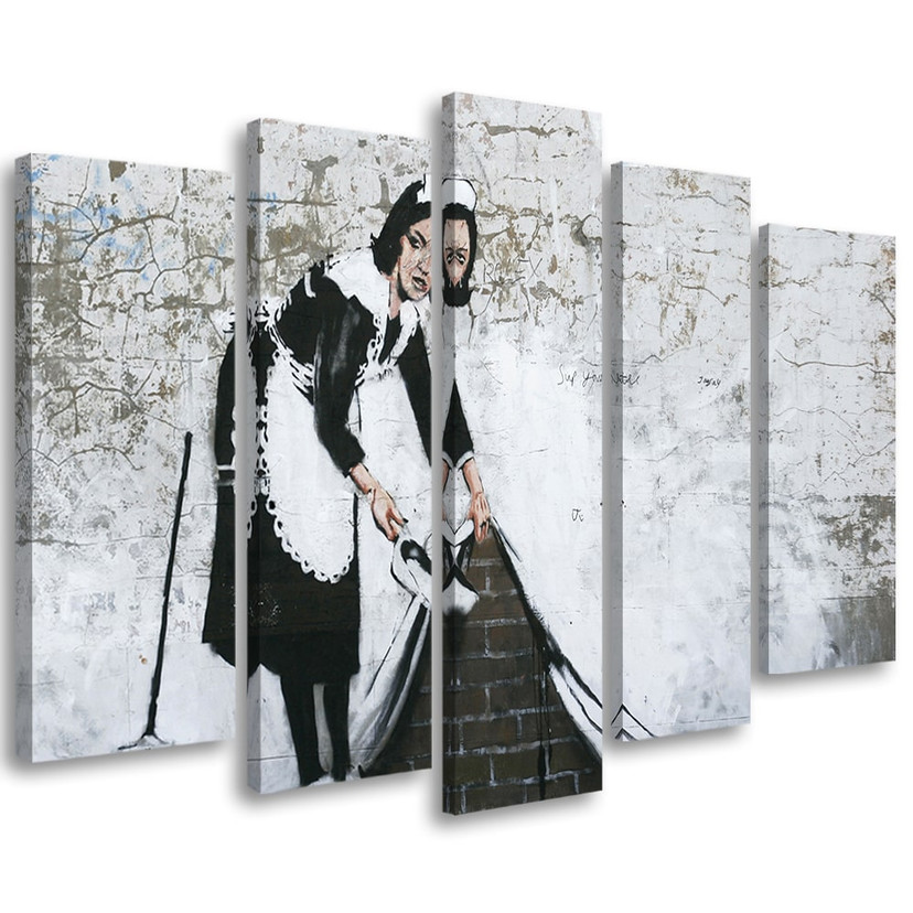 Lærredstryk 5 stykker, Banksy Maid Street Art