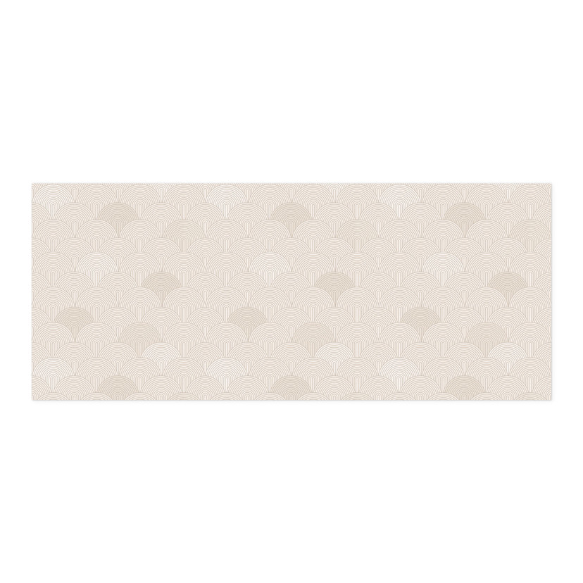 Revêtement pour cuisine adhésif demi-cercles abstraits en beige doux - Bloomery Decor