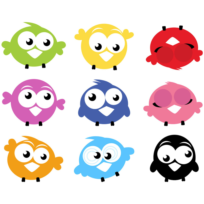 Wallsticker Pippende Fugle