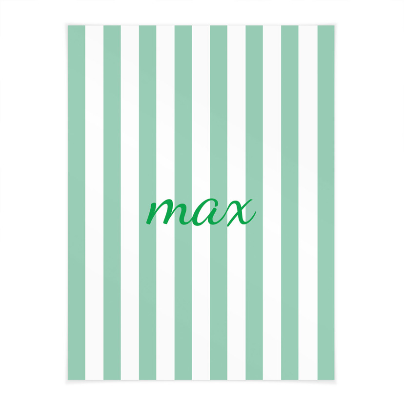 Poster personnalisable rayures vertes