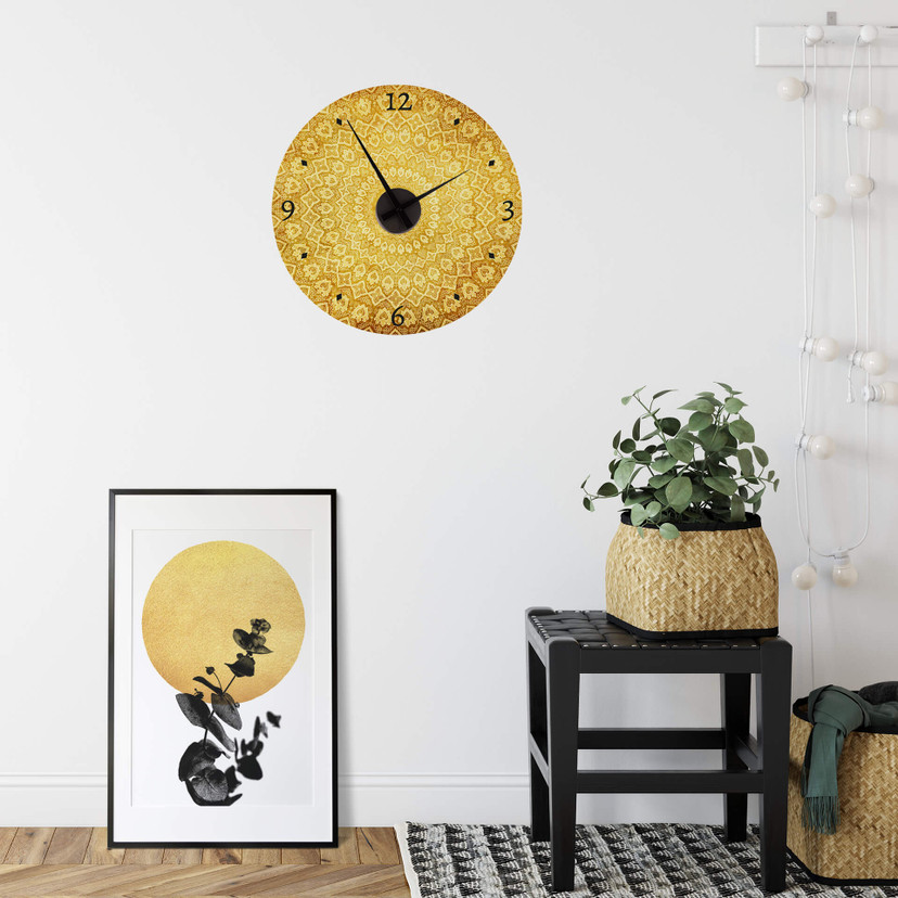 Muursticker met Klok - Ornamenten