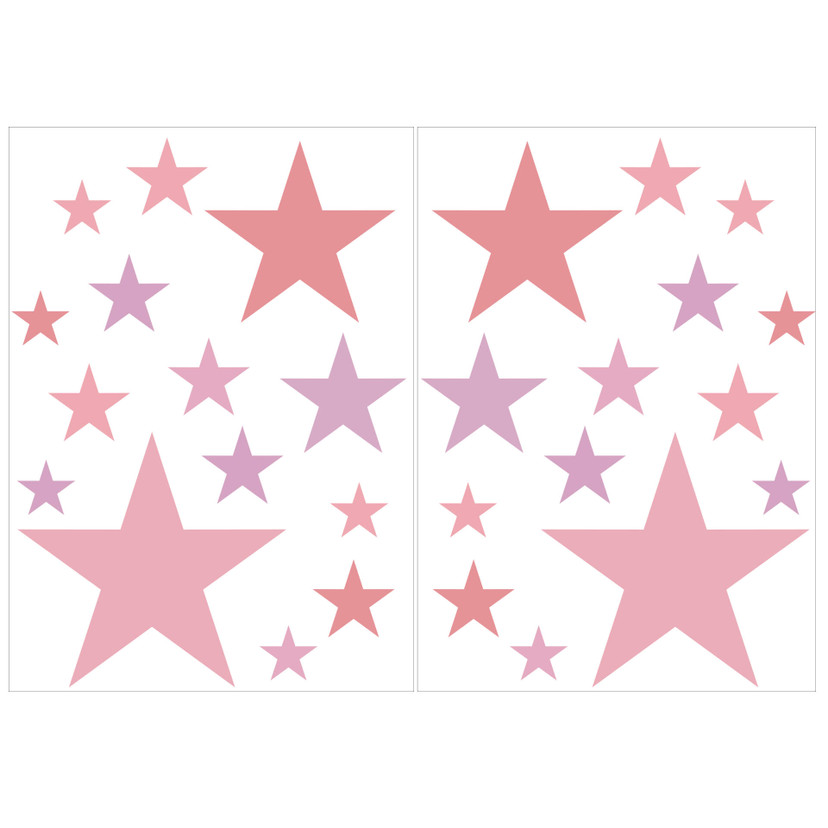 Sticker mural - Set d'étoiles rose pastel