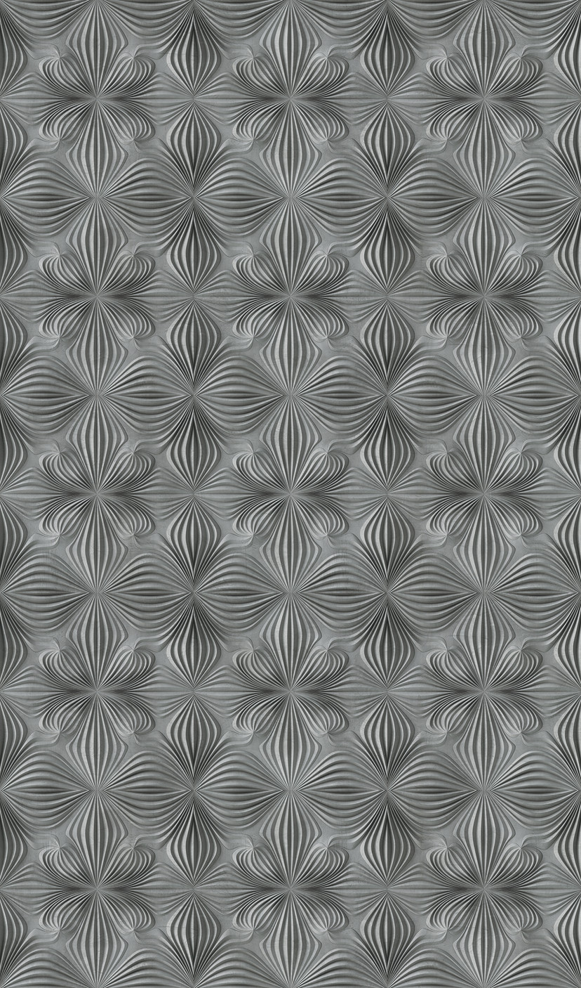 3D klassisk grå grafisk tapet, grafisk 2,70 x 1,59 m