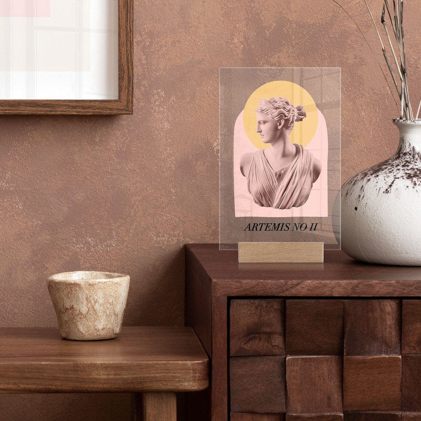 Akrylglas borddekoration Statue af gudinden Artemis - Grace Digital Art